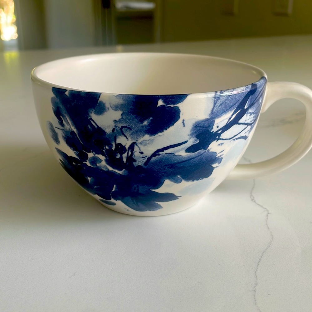 Gallery Blue Floral and White Coffee or Tea cup